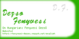 dezso fenyvesi business card