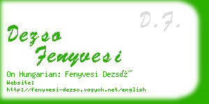 dezso fenyvesi business card